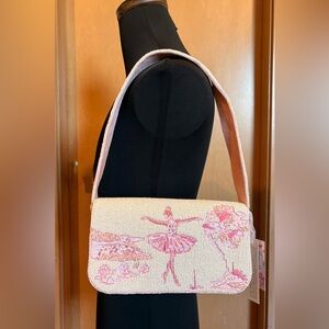 Pink Ballerina Beaded Shoulder Bag